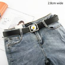 Load image into Gallery viewer, Daisy Buckle Belt Women Imitation Leather Alloy Buckle Belt New Belt Leisure Jeans Fashion Dress Women Belt
